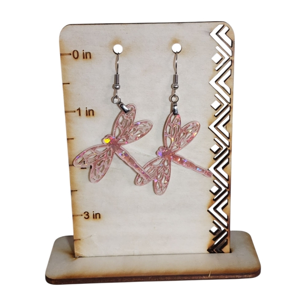 Pink Flutter Acrylic Drop Earrings